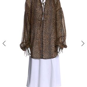 SAINT LAURENT sheer leopard tunic / blouse.